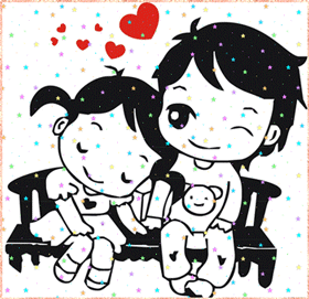 Gif animé amour banc